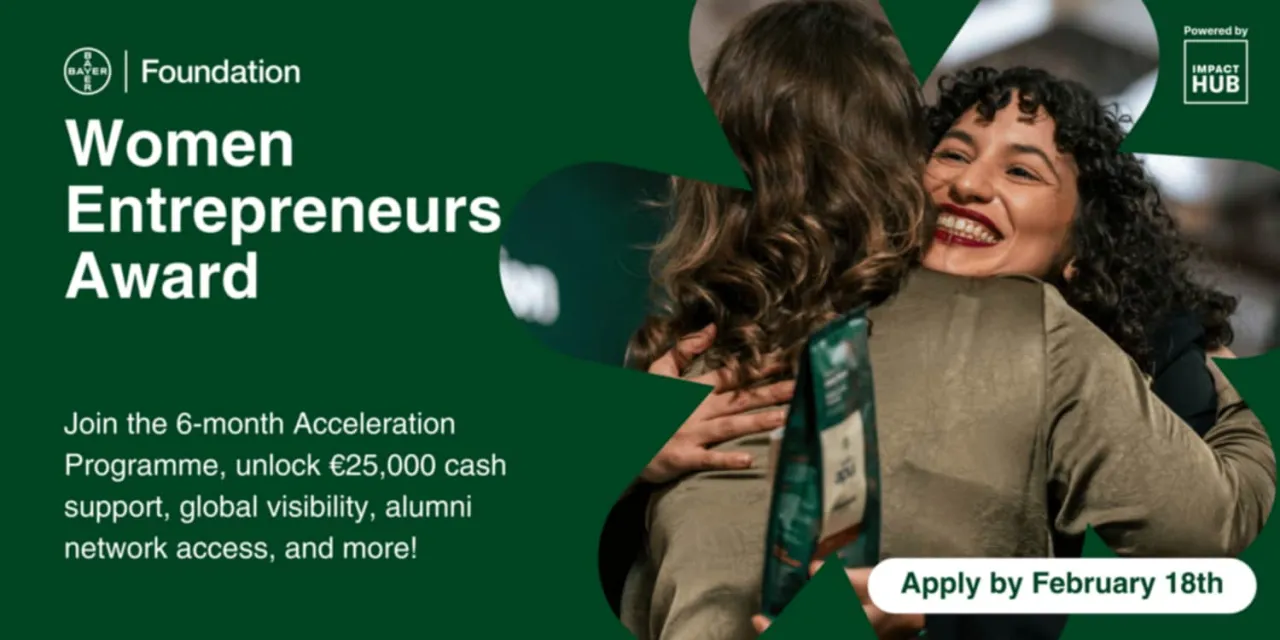 Bayer Foundation Award for Women Entrepreneurs in Health and Food Security | Fully Funded